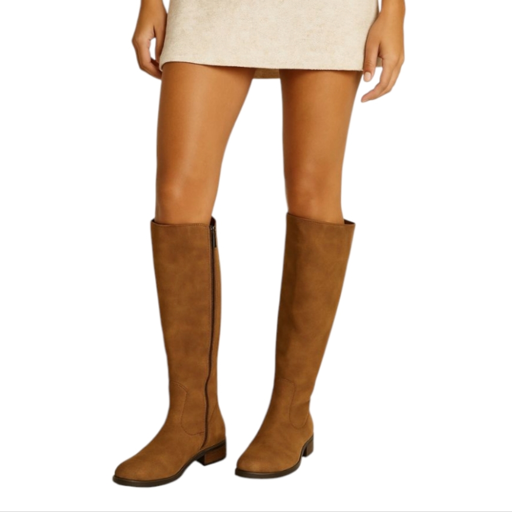 Harlow Brown Knee High Boots Size 7 Riding Style EUC Classic Equestrian